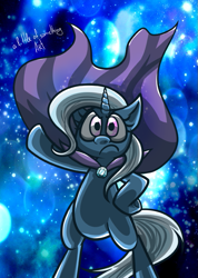 Size: 605x850 | Tagged: safe, artist:alittleofsomething, character:trixie, species:pony, species:unicorn, female, filly, filly trixie, mare, solo, space