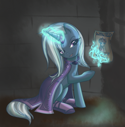 Size: 900x915 | Tagged: safe, artist:bamboodog, character:trixie, character:twilight sparkle, species:pony, species:unicorn, g4, female, magic, mare, sitting, solo, wanted poster