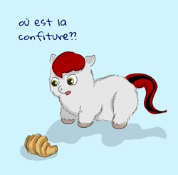 Size: 517x507 | Tagged: safe, artist:carpdime, croissant, fluffy pony, french, solo