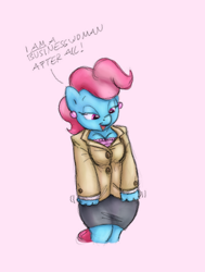 Size: 500x660 | Tagged: safe, artist:carnifex, artist:deeriojim, character:cup cake, species:anthro, clothing, colored, suit, the skin of mayor mare