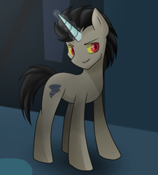 Size: 564x625 | Tagged: safe, artist:hikariviny, character:discord, species:pony, species:unicorn, episode:twilight's kingdom, g4, my little pony: friendship is magic, colored horn, male, ponified, pony discord, solo, stallion