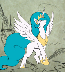 Size: 1000x1106 | Tagged: safe, artist:hattonslayden, character:princess celestia, female, solo, spread wings, wings