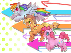 Size: 1024x768 | Tagged: safe, artist:ayahana, character:applejack, character:pinkie pie, character:rainbow dash, pixiv