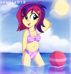 Size: 1280x1331 | Tagged: safe, artist:spookyle, oc, oc only, oc:stardancer, my little pony:equestria girls, belly button, bikini, cleavage, female, humanized, solo, swimsuit