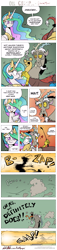 Size: 4173x18325 | Tagged: safe, artist:redapropos, character:discord, character:princess celestia, absurd resolution, comic, discord being discord, magic, pun, riding crop, worth it