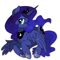 Size: 900x900 | Tagged: safe, artist:rannarbananar, character:princess luna, species:alicorn, species:pony, female, s1 luna, simple background, smiling, solo, transparent background