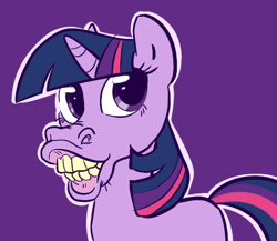 Size: 552x479 | Tagged: safe, artist:rustydooks, character:twilight sparkle, adorkable, cute, dork, female, flehmen response, hoers, horses doing horse things, lip curl, looking at you, smiling, solo, teeth
