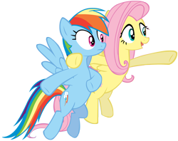Size: 5000x3958 | Tagged: safe, artist:somepony, character:fluttershy, character:rainbow dash, episode:may the best pet win, g4, my little pony: friendship is magic, simple background, transparent background, vector