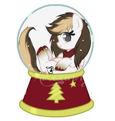 Size: 694x730 | Tagged: safe, artist:hikariviny, oc, oc only, oc:sweet lullaby, parent:doctor whooves, parent:roseluck, parents:doctorrose, offspring, snow globe, solo, tiny ponies