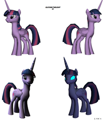 Size: 1172x1372 | Tagged: safe, artist:sparkyfox, character:twilight sparkle, character:twilight sparkle (alicorn), species:alicorn, species:pony, 3d, cg, female, mare, older, solo