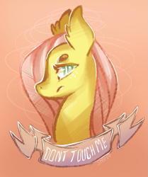 Size: 543x649 | Tagged: safe, artist:steeve, character:fluttershy, female, mouthpiece, old banner, solo, subversive kawaii