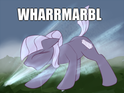 Size: 1280x960 | Tagged: safe, artist:sokolas, oc, oc only, oc:marble, alternate cutie mark, behaving like a dog, eyes closed, floppy ears, open mouth, ponified animal photo, pun, solo, water, wet, wharrgarbl