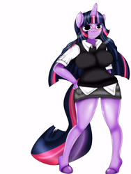 Size: 6000x8000 | Tagged: safe, artist:handmantoot, character:twilight sparkle, species:anthro, absurd resolution, breasts, busty twilight sparkle, female, hips, hourglass figure, solo, sweater puppies, sweater vest