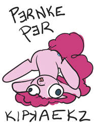 Size: 695x900 | Tagged: safe, artist:aphexangel, character:pinkie pie, derp, female, piledriver, solo