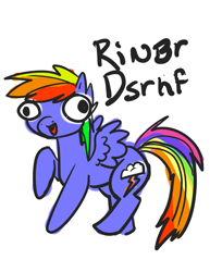 Size: 695x900 | Tagged: safe, artist:aphexangel, character:rainbow dash, derp, female, solo