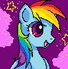 Size: 99x100 | Tagged: safe, artist:jacky-bunny, character:rainbow dash, pixel art, smiling