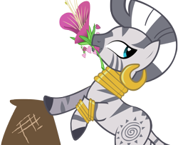 Size: 4735x3838 | Tagged: safe, artist:somepony, character:zecora, species:pony, species:zebra, episode:the cutie pox, g4, my little pony: friendship is magic, female, flower, heart's desire, mare, simple background, solo, transparent background, vector