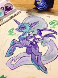 Size: 768x1024 | Tagged: safe, artist:mosamosa_n, character:nightmare moon, character:princess luna, traditional art