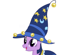 Size: 2313x1663 | Tagged: safe, artist:camtwosix, character:star swirl the bearded, character:twilight sparkle, cape, clothing, costume, female, happy, hat, simple background, smiling, solo, transparent background, vector