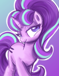 Size: 2550x3300 | Tagged: safe, artist:jadedjynx, character:starlight glimmer, species:pony, species:unicorn, episode:the cutie map, g4, my little pony: friendship is magic, abstract background, equal cutie mark, female, looking at you, s5 starlight, simple background, solo