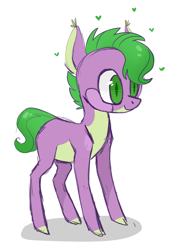 Size: 1017x1381 | Tagged: safe, artist:jellybeanbullet, character:spike, heart, male, ponified, ponified spike, solo