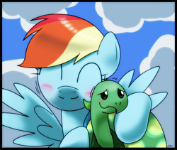 Size: 1480x1250 | Tagged: safe, artist:hoyeechun, character:rainbow dash, character:tank, episode:tanks for the memories, g4, my little pony: friendship is magic, cute, dashabetes