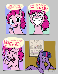 Size: 704x896 | Tagged: safe, artist:snapai, character:pinkie pie, character:twilight sparkle, character:twilight sparkle (alicorn), oc, oc:pun, species:alicorn, species:pony, ask pun, anatomy, ask, comic, dialogue, facehoof, female, hoofy-kicks, mare, muscles, pun, smiling, speech bubble