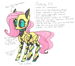 Size: 1280x1134 | Tagged: safe, artist:jellybeanbullet, character:fluttershy, species:pony, female, flutterbot, robot, robot pony, smiling, solo, wingless