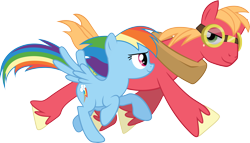 Size: 9344x5337 | Tagged: safe, artist:quanno3, character:big mcintosh, character:rainbow dash, species:earth pony, species:pony, absurd resolution, male, stallion