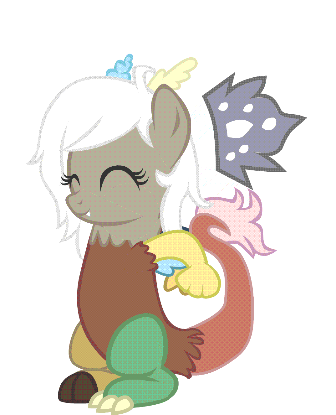 Size: 1074x1325 | Tagged: safe, artist:trotsworth, character:discord, oc:eris, adoreris, animated, cute, dancing, discute, ear twitch, eyes closed, rule 63, rule63betes, simple background, smiling, solo, transparent background