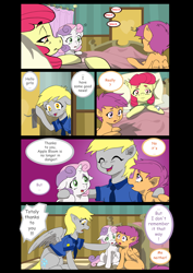 Size: 1600x2262 | Tagged: safe, artist:jeremy3, character:apple bloom, character:derpy hooves, character:scootaloo, character:sweetie belle, species:pegasus, species:pony, comic:quest for apple bloom, comic, cutie mark crusaders, female, hospital, iv drip, mailmare, mare