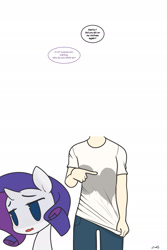Size: 1280x1920 | Tagged: safe, artist:zoarity, character:rarity, species:human, clothing, hot, shirt, sweat