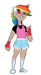 Size: 317x580 | Tagged: safe, artist:mangneto, character:rainbow dash, converse, female, humanized, shoes, simple background, solo