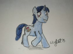 Size: 1485x1111 | Tagged: safe, artist:wingbeatpony, oc, oc only, species:pony, species:unicorn, traditional art, watercolor painting