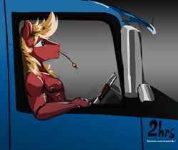 Size: 900x761 | Tagged: safe, artist:xenstroke, character:big mcintosh, species:anthro, big rig, male, solo, trucker