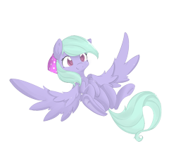 Size: 2002x1884 | Tagged: safe, artist:xsidera, character:flitter, species:pegasus, species:pony, colored pupils, cute, female, flitterbetes, mare, on back, simple background, smiling, solo, spread wings, transparent background, wing fluff, wings