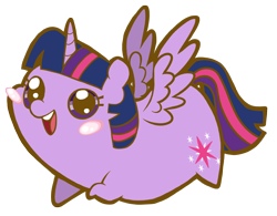 Size: 1100x857 | Tagged: safe, artist:coggler, artist:frog&cog, artist:gopherfrog, character:twilight sparkle, character:twilight sparkle (alicorn), species:alicorn, species:pony, chubbie, blushing, cute, female, mare, open mouth, simple background, smiling, solo, transparent background, twiabetes