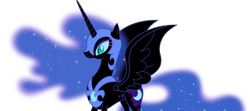 Size: 6728x3000 | Tagged: safe, artist:dashiesparkle edit, artist:hawk9mm, edit, character:nightmare moon, character:princess luna, species:alicorn, species:pony, ponyscape, .svg available, absurd resolution, female, full view, simple background, solo, transparent background, upper body, vector, vector edit