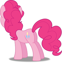 Size: 3990x4000 | Tagged: safe, artist:dashiesparkle edit, artist:hawk9mm, edit, character:pinkie pie, ponyscape, episode:griffon the brush-off, g4, my little pony: friendship is magic, .svg available, absurd resolution, back of head, butt, curves, female, full body, hooves, plot, simple background, solo, transparent background, vector, vector edit