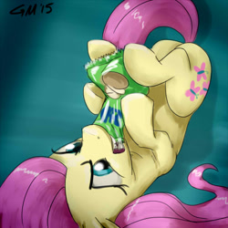 Size: 640x640 | Tagged: safe, artist:giantmosquito, character:fluttershy, chips, female, my little art challenge, solo