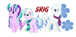 Size: 1058x516 | Tagged: safe, artist:superrosey16, character:double diamond, character:starlight glimmer, oc, oc:snowflake, parent:double diamond, parent:starlight glimmer, parents:glimmerdiamond, alternate hairstyle, female, glimmerdiamond, male, offspring, shipping, straight