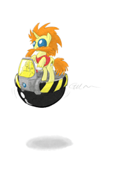 Size: 640x960 | Tagged: safe, artist:giantmosquito, doctor eggman, eggmobile, ponified, solo, sonic the hedgehog (series), unshorn fetlocks