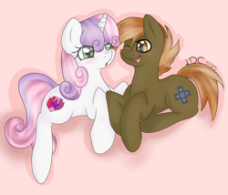 Size: 3500x3000 | Tagged: safe, artist:littledreamycat, character:button mash, character:sweetie belle, episode:crusaders of the lost mark, g4, my little pony: friendship is magic, blushing, cutie mark, female, male, older, shipping, straight, sweetiemash, the cmc's cutie marks