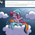Size: 1000x1000 | Tagged: safe, artist:maplesunrise, character:pinkie pie, character:rainbow dash, species:earth pony, species:pegasus, species:pony, ship:pinkiedash, g4, ask, clothing, cloud, colored pupils, eyes closed, female, hat, lesbian, nightcap, on a cloud, profile, shipping, sleeping, text, three quarter view, tumblr, zzz