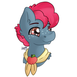 Size: 2000x2000 | Tagged: safe, artist:littledreamycat, character:apple split, apple family member, bust, simple background, solo, transparent background