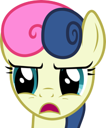 Size: 4117x5000 | Tagged: safe, artist:uxyd, character:bon bon, character:sweetie drops, species:earth pony, species:pony, absurd resolution, bon bon is not amused, bust, female, mare, open mouth, portrait, reaction image, simple background, solo, transparent background, vector