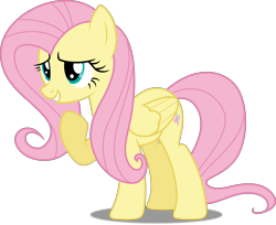 Size: 4000x3266 | Tagged: safe, artist:dashiesparkle edit, artist:hawk9mm, edit, character:fluttershy, ponyscape, episode:what about discord?, g4, my little pony: friendship is magic, .svg available, absurd resolution, cute, female, full body, raised hoof, shyabetes, simple background, solo, transparent background, vector, vector edit