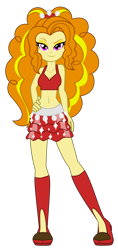 Size: 3000x6368 | Tagged: safe, artist:discorded-joker, character:adagio dazzle, my little pony:equestria girls, absurd resolution, belly button, boots, bra, clothing, commission, crop top bra, crossover, disney, female, gazelle (zootopia), knee-high boots, midriff, miniskirt, simple background, skirt, solo, transparent background, underwear, zootopia