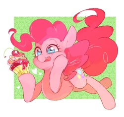Size: 900x850 | Tagged: safe, artist:sibashen, character:pinkie pie, cupcake, female, food, solo