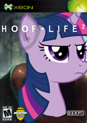 Size: 713x1000 | Tagged: safe, artist:nickyv917, character:twilight sparkle, box art, game cover, half-life, parody, video game